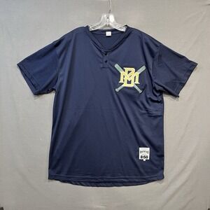 Milwaukee Brewers Jersey Mens XL Blue Mesh Embroidered Logo Fan Promo